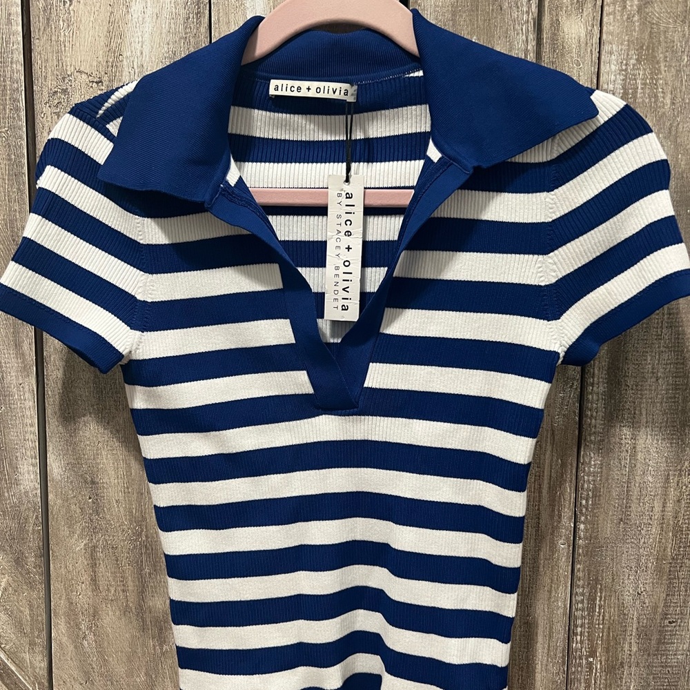 Alice & Olivia Daralee Fitted Polo Shirt